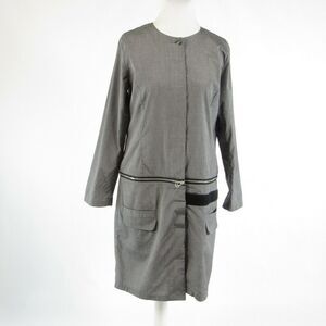 Gray ART POINT long sleeve shift dress S